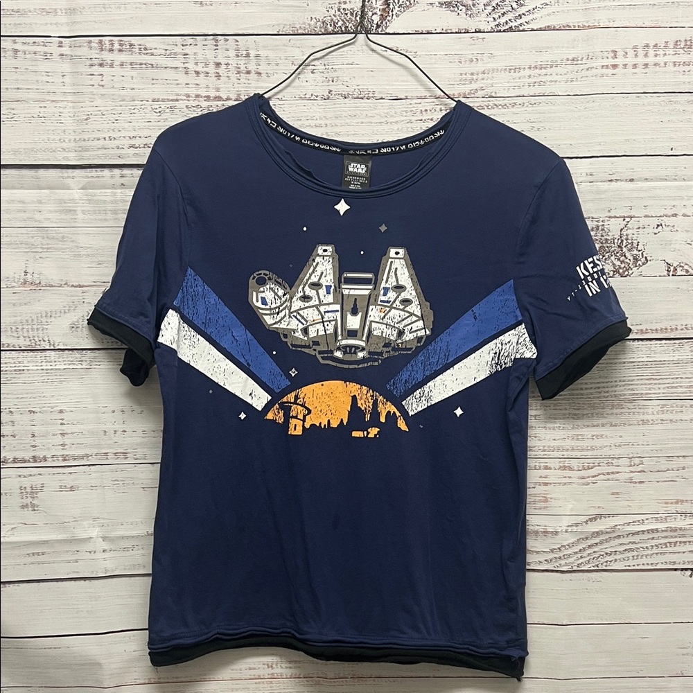 Star Wars Adult Unisex Dark Blue Millennium Falcon T-Shirt